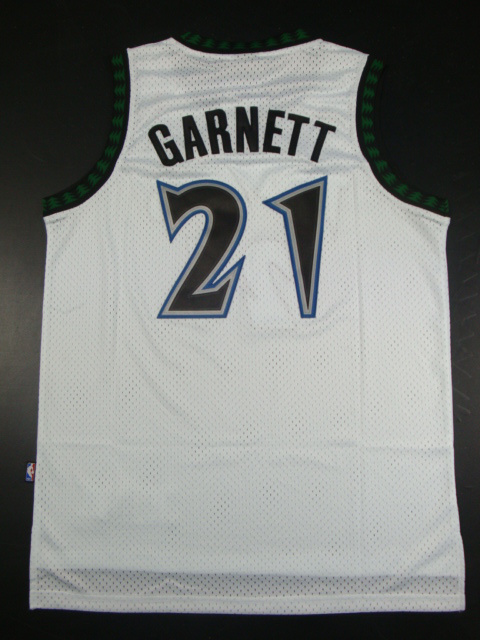 NBA Minnesota Timberwolves 21 Kevin Garnett Swingman White Jerseys